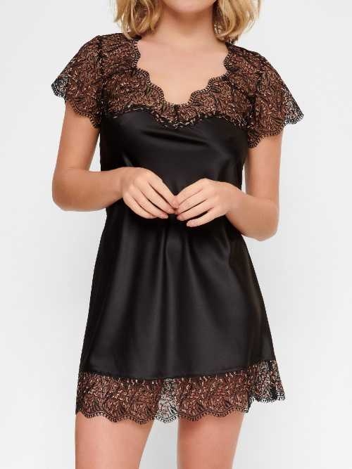 LingaDore Night In love with embroidery black/copper nightdress