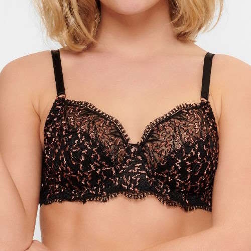 LingaDore In love with embroidery black/copper soft-cup bra