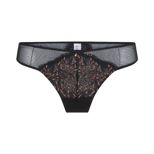 LingaDore In love with embroidery black/copper thong LingaDore In love with embroidery black/copper thong