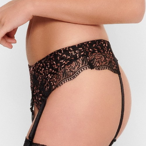 LingaDore In love with embroidery black/copper thong LingaDore In love with embroidery black/copper thong
