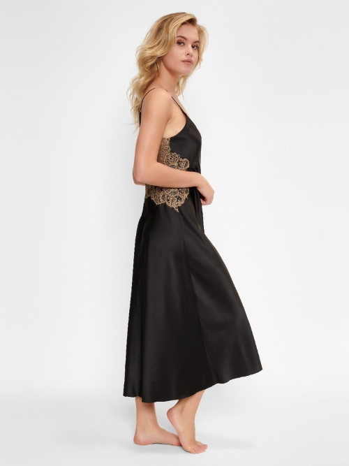 LingaDore Night Black Incence black/gold slipdress LingaDore Night Black Incence black/gold slipdress