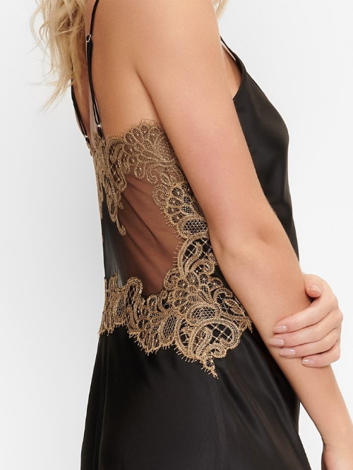 LingaDore Night Black Incence black/gold slipdress LingaDore Night Black Incence black/gold slipdress