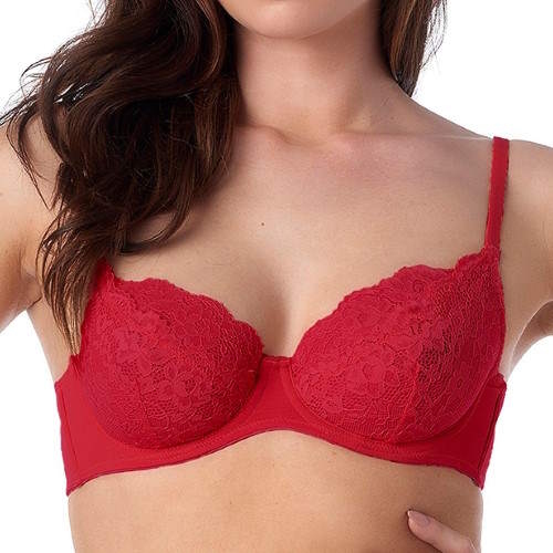 After Eden Nature Friendly red soft-cup bra