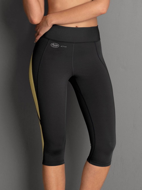 Anita Active Sport Tights 3/4 grey/yellow legging Anita Active Sport Tights 3/4 grey/yellow legging