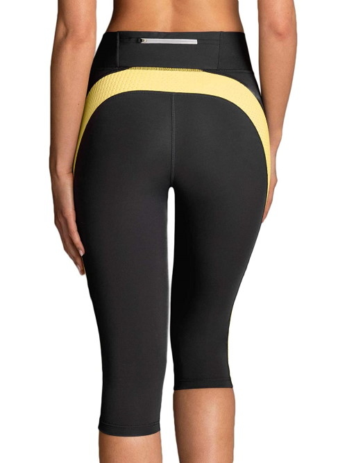 Anita Active Sport Tights 3/4 grey/yellow legging Anita Active Sport Tights 3/4 grey/yellow legging