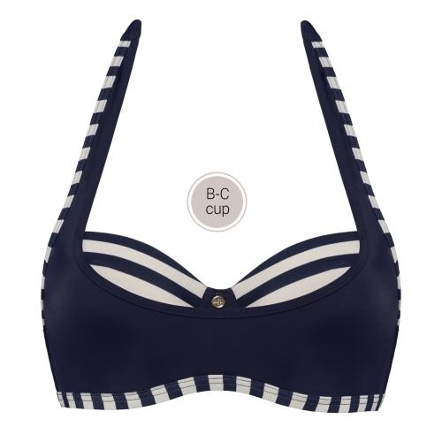 Marlies Dekkers Swimwear Mariniere navy blue/ivory padded bikini bra Marlies Dekkers Swimwear Mariniere navy blue/ivory padded bikini bra