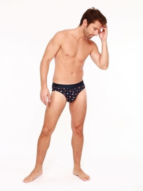HOM Marius navy/print men brief HOM Marius navy/print men brief
