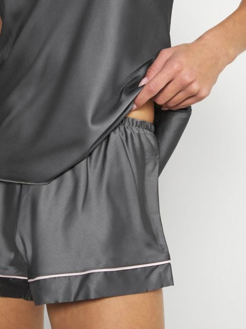 LingaDore Night Simple Satin anthracite shortama LingaDore Night Simple Satin anthracite shortama