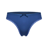 Gianvaglia Embroidery navy blue thong