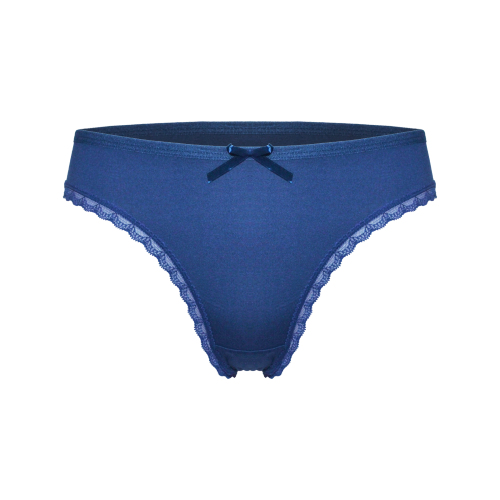 Gianvaglia Embroidery navy blue thong