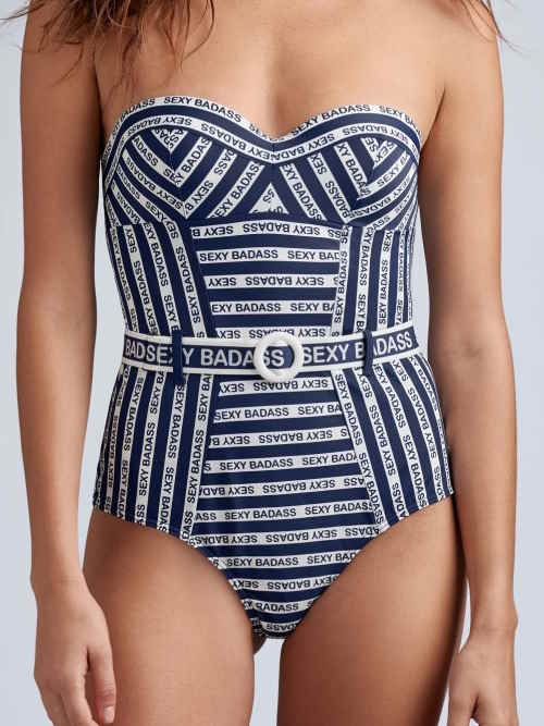 Marlies Dekkers Swimwear Sexy Badass navy/white bathingsuit Marlies Dekkers Swimwear Sexy Badass navy/white bathingsuit