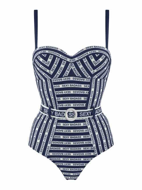 Marlies Dekkers Swimwear Sexy Badass navy/white bathingsuit Marlies Dekkers Swimwear Sexy Badass navy/white bathingsuit