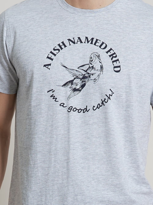 A Fish Named Fred 120001 grey melange shirt A Fish Named Fred 120001 grey melange shirt