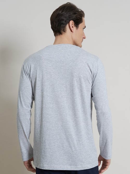 A Fish Named Fred 120002 grey melange pyjama shirt A Fish Named Fred 120002 grey melange pyjama shirt