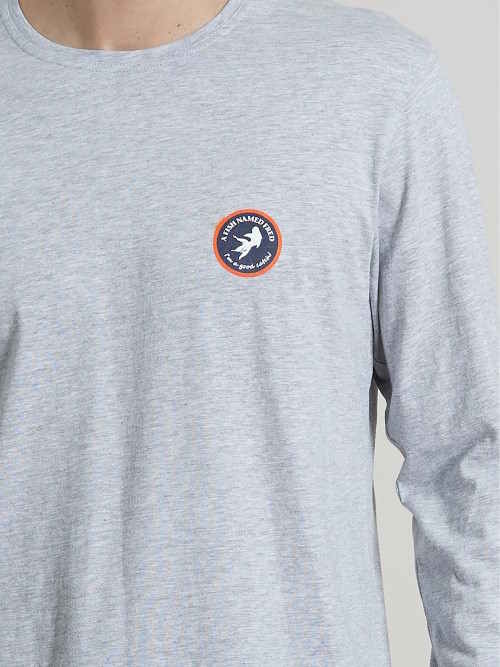 A Fish Named Fred 120002 grey melange pyjama shirt A Fish Named Fred 120002 grey melange pyjama shirt