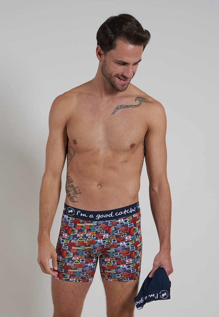 A Fish Named Fred Wintersport  navy/print boxer short A Fish Named Fred Wintersport  navy/print boxer short