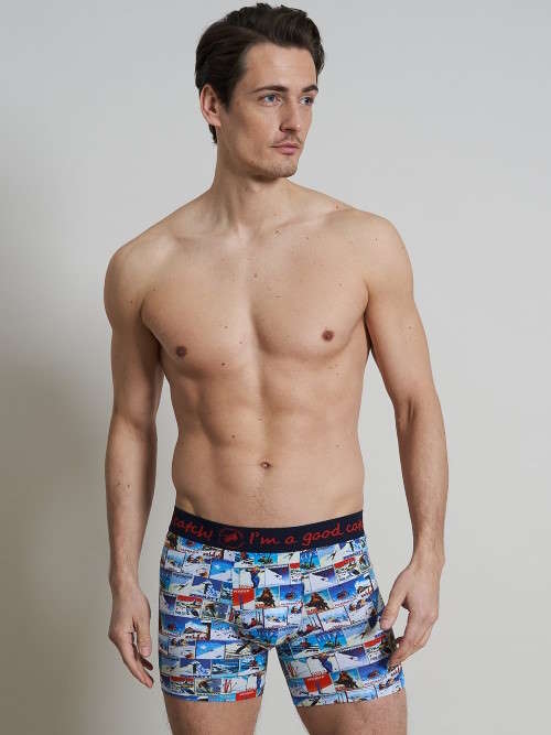 A Fish Named Fred Wintersport  navy/print boxer short A Fish Named Fred Wintersport  navy/print boxer short