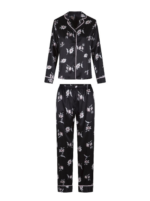 LingaDore Night SATIN black/print pajama