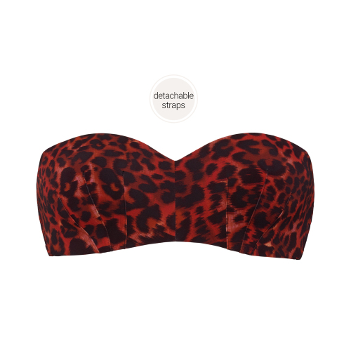 Marlies Dekkers Swimwear Panthera red/black padded bikini bra Marlies Dekkers Swimwear Panthera red/black padded bikini bra