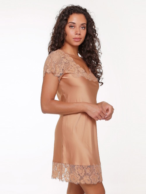 LingaDore Night Daily Satin camel nightdress LingaDore Night Daily Satin camel nightdress