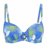 LingaDore Beach Palm Leaf blue/print padded bikini bra