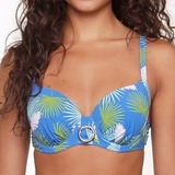 LingaDore Beach Palm Leaf blue/print padded bikini bra