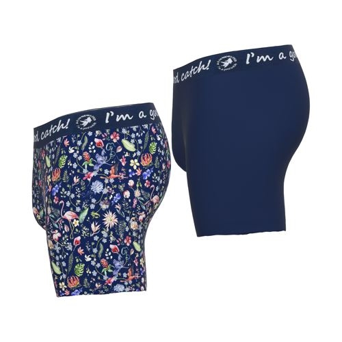 A Fish Named Fred Flamingo navy/print boxer short A Fish Named Fred Flamingo navy/print boxer short