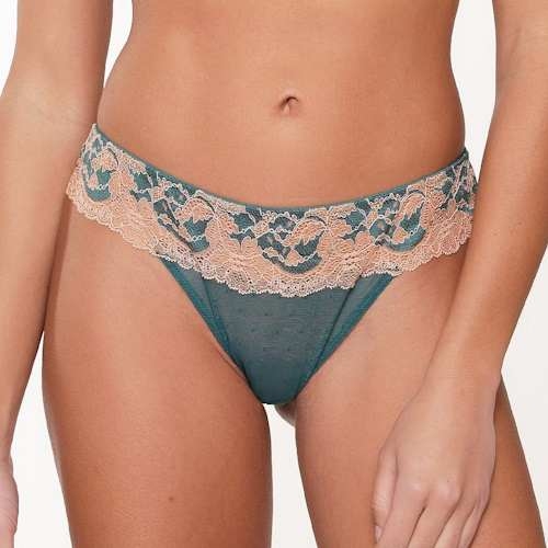 LingaDore  Turquoise & Sand aqua/print thong LingaDore  Turquoise & Sand aqua/print thong