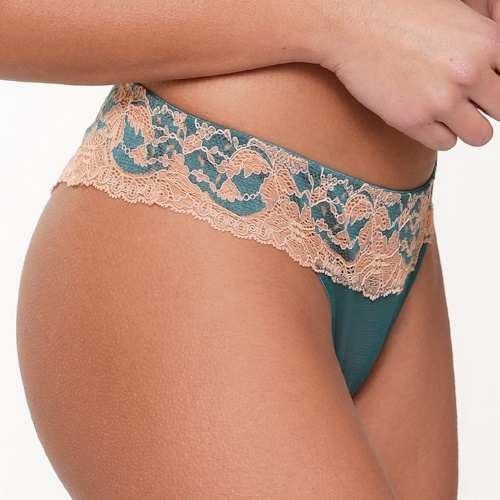 LingaDore  Turquoise & Sand aqua/print thong LingaDore  Turquoise & Sand aqua/print thong