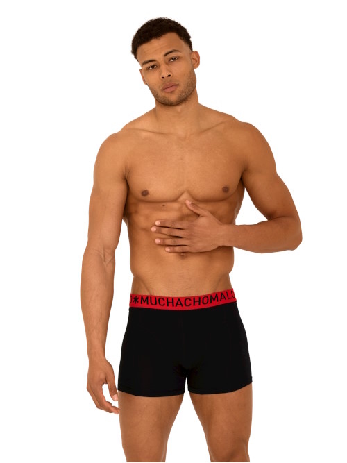 Muchachomalo Light Cotton Solid black/red boxer short Muchachomalo Light Cotton Solid black/red boxer short