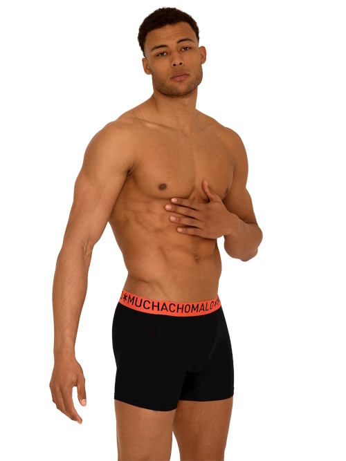 Muchachomalo Light Cotton Solid black/pink boxer short Muchachomalo Light Cotton Solid black/pink boxer short