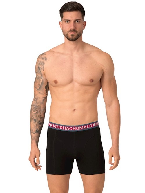 Muchachomalo Light Cotton Solid black/red boxer short Muchachomalo Light Cotton Solid black/red boxer short