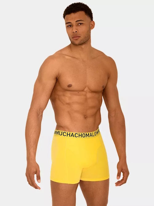 Muchachomalo Light Cotton Solid yellow boxer short Muchachomalo Light Cotton Solid yellow boxer short