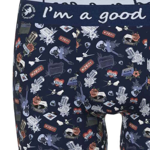 A Fish Named Fred Tattoo Rock & Roll  navy/print boxer short A Fish Named Fred Tattoo Rock & Roll  navy/print boxer short
