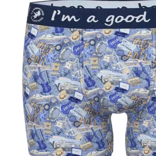 A Fish Named Fred Guitars blue/print boxer short A Fish Named Fred Guitars blue/print boxer short