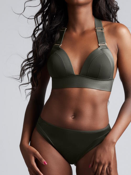 Marlies Dekkers Swimwear Cache Coeur green padded bikini bra Marlies Dekkers Swimwear Cache Coeur green padded bikini bra