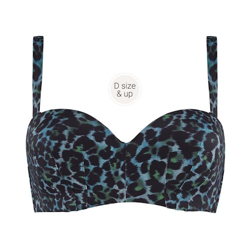 Marlies Dekkers Swimwear Panthera black/green padded bikini bra Marlies Dekkers Swimwear Panthera black/green padded bikini bra