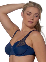 Elbrina Helen navy blue soft-cup bra