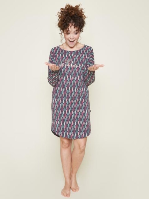 Charlie Choe Cold Days grey/print nightdress Charlie Choe Cold Days grey/print nightdress