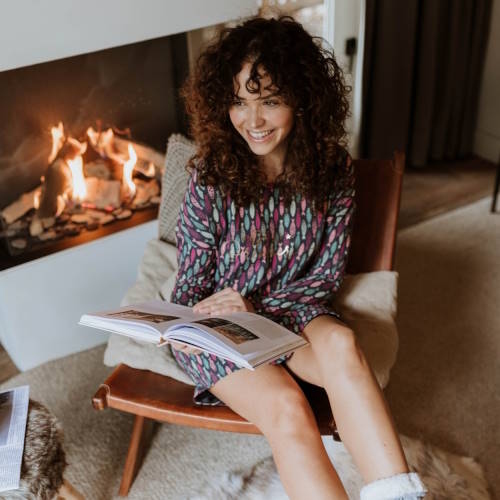 Charlie Choe Cold Days grey/print nightdress Charlie Choe Cold Days grey/print nightdress