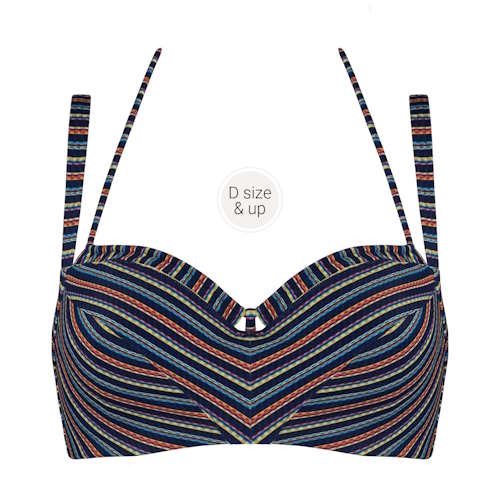 Marlies Dekkers Swimwear Holi Vintage navy/print soft-cup bikini bra Marlies Dekkers Swimwear Holi Vintage navy/print soft-cup bikini bra