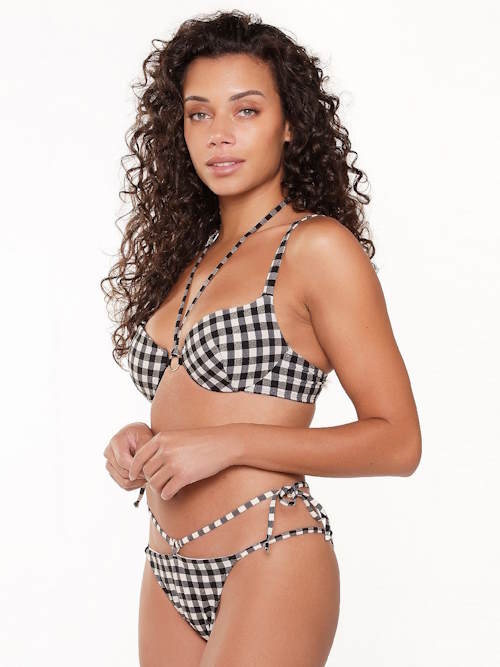 LingaDore Beach Square Print black/white bikini brief LingaDore Beach Square Print black/white bikini brief