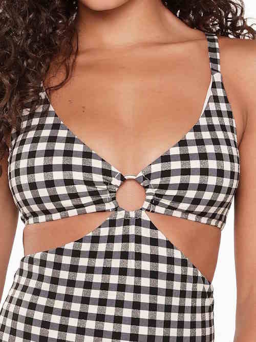 LingaDore Beach Square Print black/white bathingsuit LingaDore Beach Square Print black/white bathingsuit