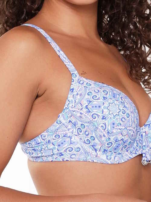 LingaDore Beach  All About The Details blue/print padded bikini bra LingaDore Beach  All About The Details blue/print padded bikini bra