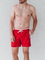 Bomain Basic red/white swimshort