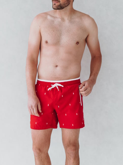 Bomain Basic red/white swimshort Bomain Basic red/white swimshort