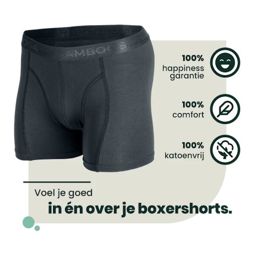 Bamboosa Lewis anthracite bamboo boxer short Bamboosa Lewis anthracite bamboo boxer short