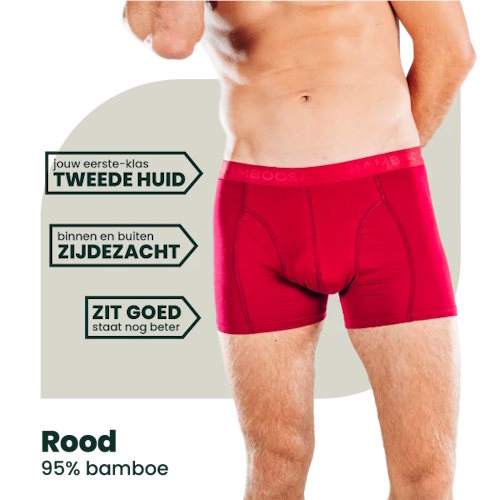 Bamboosa Lewis red bamboo boxer short Bamboosa Lewis red bamboo boxer short