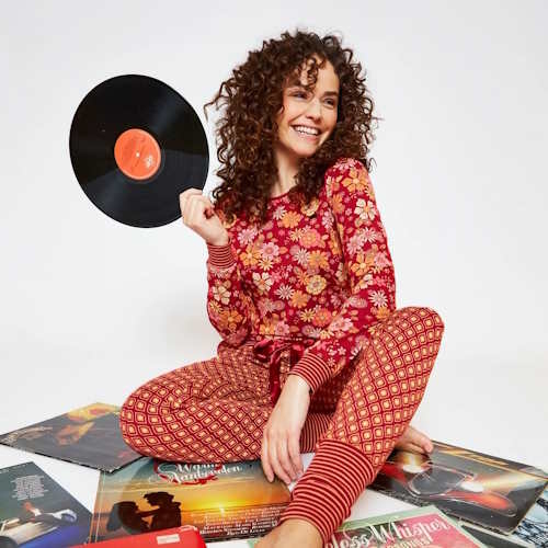 Charlie Choe Flower Power red/print sleep shirt Charlie Choe Flower Power red/print sleep shirt