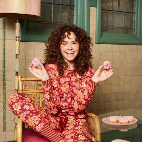 Charlie Choe Flower Power red/print sleep shirt Charlie Choe Flower Power red/print sleep shirt